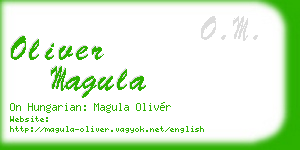 oliver magula business card